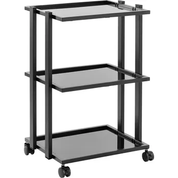physa Kosmetický vozík - počet skleněných polic: 3 - max. 60 kg - černý PHYSA CT-15