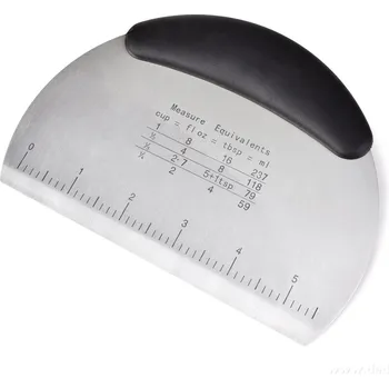 CHEF | 2v1 kráječ těsta a kuchyňská – pekařská špachtle z nerezové oceli | 16 × 11 cm