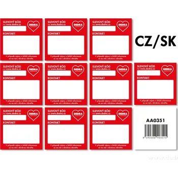 samolepka ČR/SK 10 ks samolepky PRODEJCE na katalog, 6x6 cm české/slovenské