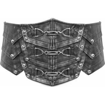 Korzet korzet (pás) DEVIL FASHION - Laying Down The Law Punk Metallic Faux Leather - XXL-5XL