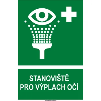Značení Stanoviště pro výplach očí ISO 7010 samolepící vinylová fólie 200x150 mm