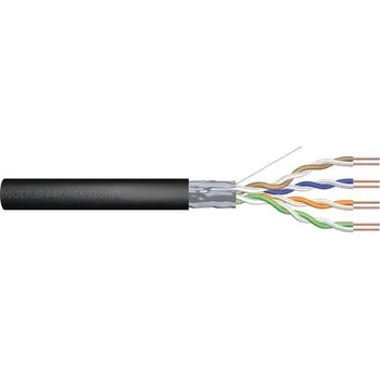 Síťový kabel CAT 5e F-UTP outdoor installation cable, 250 MHz Fca (PVC), AWG 23/1, 305 m drum, sx, black