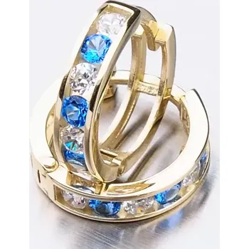 Náušnice Dětské náušničky žluté zlato 585 zirkon kroužky 52GZ-3345ZMB