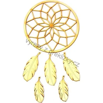 Překližka Sada-dřevěný výřez, E93, PROPLÉTANÝ LAPAČ+PÍRKA, průměr15cm