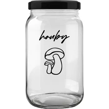 Sklenice Úklid pro klid Sklenice na houby Velikost: 0,9 l, Typ písma: Psací