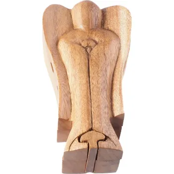 Dárková krabička Krabička dřevo Puzzle Anděl strážný světlá