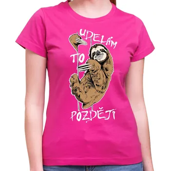 Pánské tričko Vtipné tričko - Udelám to později, Barva látky růžová , Střih Dámsky, Velikost Dětské 146cm/10let