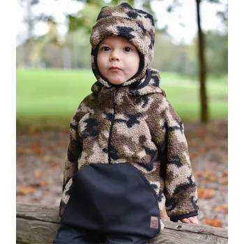 Pánská mikina limitka - maskáčová teddy mikina přes hlavu