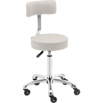 Nábytek do ordinace physa Otočná židle na kolečkách s opěradlem - 530–710 mm - béžová WELLS BEIGE