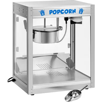 Popkornovač Royal Catering Stroj na popcorn z ušlechtilé oceli - vysoký výkon 1 350 W, kapacita 5 kg/h RCPS-1350
