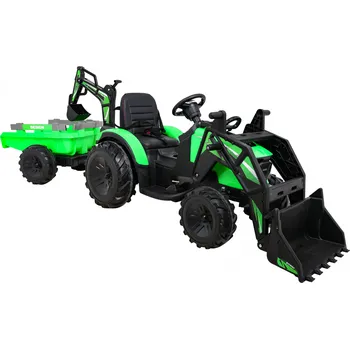 Dětské elektrovozidlo Dětský elektrický traktor - bagr 720-T vč. valníku | 2x45W | zelená EVA kola | valník | 90W | nosnost 30kg