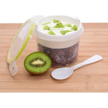 Dóza na potraviny CVAK&CVAK JOGURTOVNÍK | 450 ml | dóza 3v1 na jogurt, ovoce & lžičku