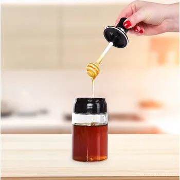 Dóza na potraviny MEDOMAT | skleněná dóza na med 250 ml | s integrovanou medolžičkou