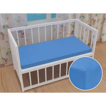 Prostěradlo Dětské jersey napínací prostěradlo do postýlky JR-015 Světle modré 60 x 120 x 10 cm - do postýlky