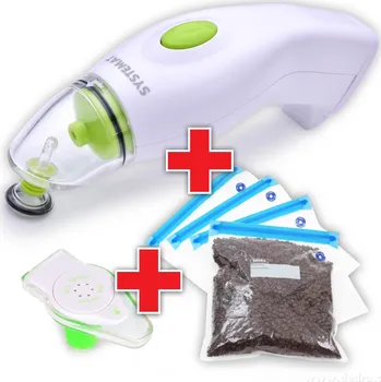 VZDUCHOCUC® | elektrická vakuovačka + 4 sáčky & špunt na víno ZDARMA | SOUS-VIDE & opakované použití