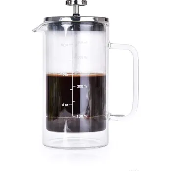 French press BARISTA | 600 ml FRENCH PRESS – dvoustěnná termo konvice z borosilikátového skla