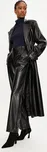 Pieces Kalhoty z imitace kůže Neeth 17151699 Černá Straight Fit M