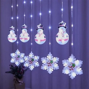 Vánoční světelná dekorace Vánoční LED barevná dekorace Sněhulák Vločka - studená bílá