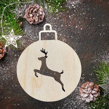 Vánoční dekorace Dotvoř si sám - vánoční baňka s jelenem