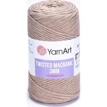 Příze Pletací příze YarnArt TWISTED MACRAME 3mm 768 krémová, jednobarevná, 250g/195m
