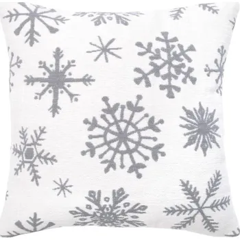 Bytový textil SCANquilt povlak WINTER vločky bílošedá 40 x 40 cm