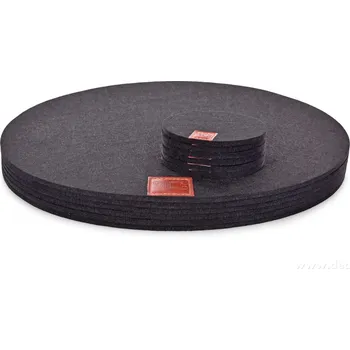 prostírání GoEco® | sada 12 ks kulatých prostírání z plsti (filcu) | podložky pod talíře z měkkého materiálu černé