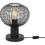 Trio Leuchten 565700132 GILA - Vintage stolní lampička na noční stolek, 1 x E27, Ø 23cm (Černá lampička do ložnice nebo obýváku)