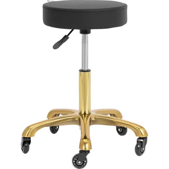 physa Taburet na kolečkách - 54–72 cm - 150 kg - černá / zlatá PHYSA WORCESTER BLACK_GOLD