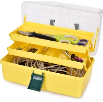 Úložný box PRAKTIK | Úložný kufr se sklopnou rukojetí | 1 velký prostor + 2 výsuvné přihrádky | 17 cm