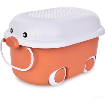 Úložný box PLAY | 10 L pojízdný dětský box na hračky s víkem cihlový