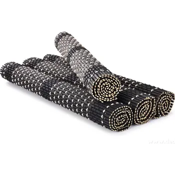 prostírání GoEco® | bambusové prostírání 4 ks | 44 × 30 cm | přírodní podložky na stůl černé