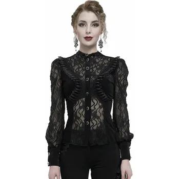 Dámská košile košile dámská DEVIL FASHION - Black semitransparent gothic - M
