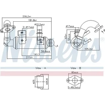 Palivový chladič Chladič, recirkulace spalin NISSENS 989405