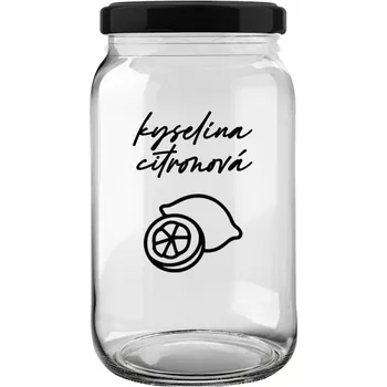Sklenice Úklid pro klid Sklenice na kyselinu citronovou Velikost: 0,9 l, Typ písma: Psací