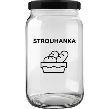 Sklenice Úklid pro klid Sklenice na strouhanku Velikost: 0,9 l, Typ písma: Tiskací