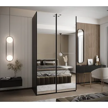 Šatní skříň Šatní skříň Lux 2 Barva korpusu: Černá, Rozměry: 100 cm, Dveře: Dub-Artisan