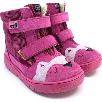 Dívčí zimní obuv Dětské zimní boty KTR 315 Sova růžová VLNA 20, Vnitřní délka boty: 13,0 cm
