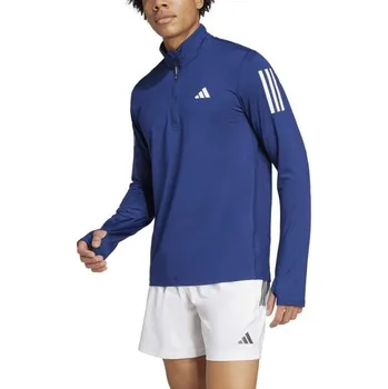 Pánské tričko Pánské běžecké triko adidas OWN THE RUN HALF-ZIP L Tmavě modrá, Bílá