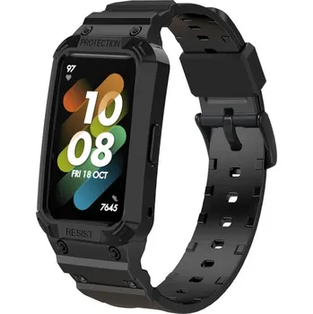 Ostatní příslušenství k chytrým hodinkám VSECHNONAMOBIL 45670 GLACIER Ochranné pouzdro s řemínkem Huawei Band 6 / 7 / Honor Band 6 černé