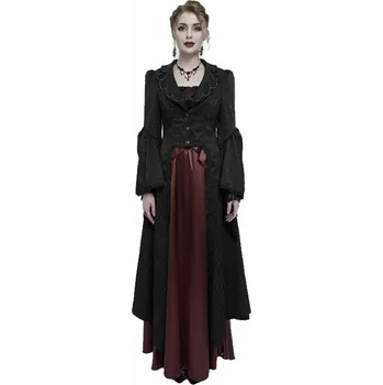 Dámský kabát kabát dámský DEVIL FASHION - Gothic Flared Sleeved Beaded Long - L