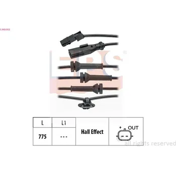 Brzdový systém Snímač, počet otáček kol EPS 1.960.055