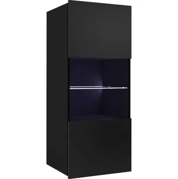 Knihovna CALABRINI c | závěsná vitrína | 45 cm | černá lesk