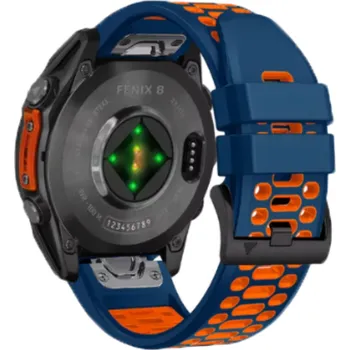 Ostatní příslušenství k chytrým hodinkám Silikonový sportovní řemínek EasyFit/QuickFit 22 mm na Garmin watch Modrá - oranžová