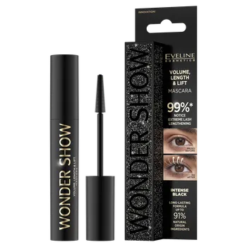 Řasenka Eveline Cosmetics Wonder Show zahušťující, prodlužující a liftingová řasenka, 7 ml