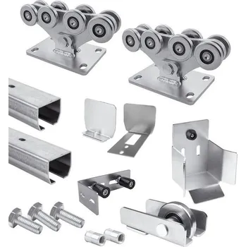 Pohon brány CAIS Sada samonosné posuvné brány 95x86x5 pro šířku průjezdu 6,5 m, perforovaný Zn profil KIT DEMO MZE 23