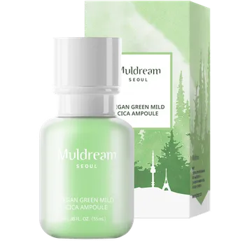 Pleťový krém Muldream S.O.S. Cica Vegan Green Mild zklidňující obličejová ampule, 60 ml