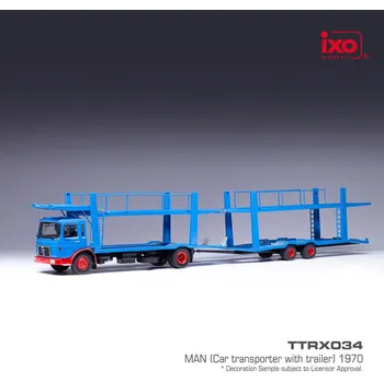 autíčko MAN car transport with trailer (1970) - Modrá 1:43 IXO