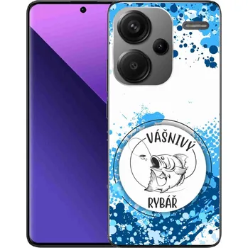 Pouzdro na mobilní telefon Gelový kryt mmCase na Xiaomi Redmi Note 13 Pro+ 5G - vášnivý rybář bílé pozadí