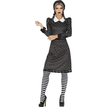 Karnevalový kostým Guirca Dámský kostým - Wednesday šaty s potiskem XL