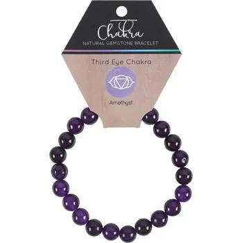 Drahý kámen Mindful Frog Čakrový náramek s drahými kameny 6. Čakra Třetí oko Ametyst (korály)